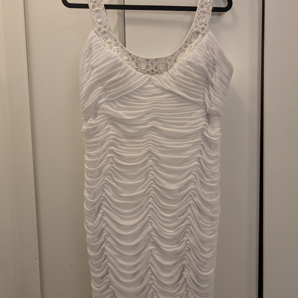 Studio White Embellished Mini Dress